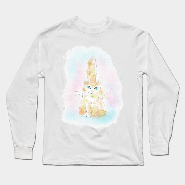 Ginger cat Long Sleeve T-Shirt by CatyArte